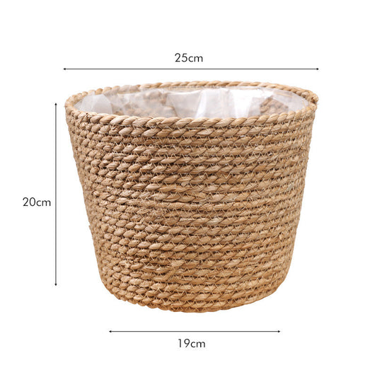 Hand-Woven Straw Basket for Flowers