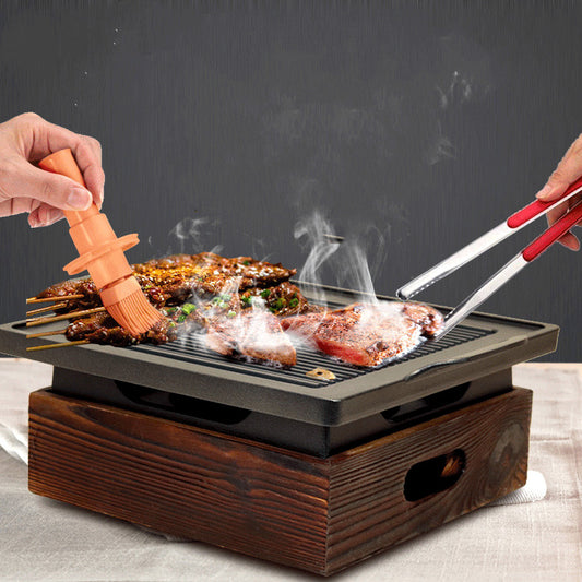 Wooden Seat Korean Style Grill Pan - Home Bliss Treasures 