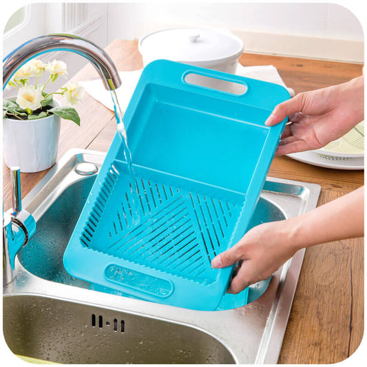 3-in-1 Kitchen Board with Drain Basket 