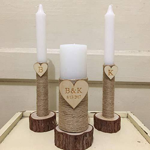 Wooden Wedding Candle Holders - Home Bliss Treasures 