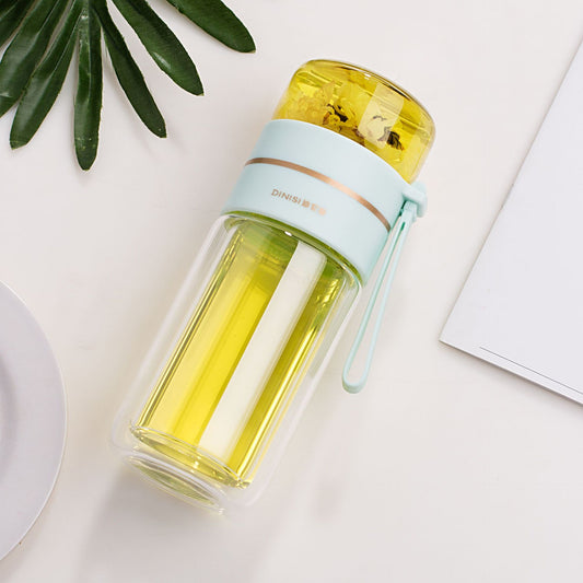 Leakproof Glass Water Bottle with Tea Infuser Filter - Home Bliss Treasures 