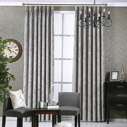 Modern Blackout Curtains Chenille Living Room - Home Bliss Treasures 