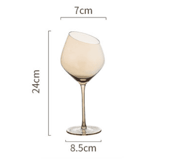 High-end Crystal Wine Glass with Oblique Mouth - Home Bliss Treasures 