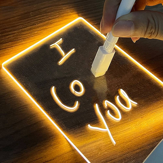 Led Note Board Night Light With Pen - Home Bliss Treasures 