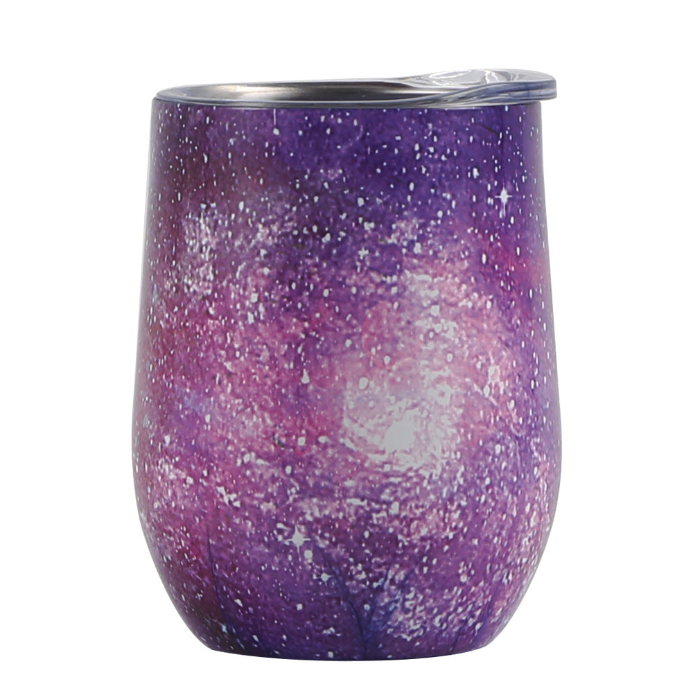 Eggshell Stainless Steel Vacuum Beer Mug starry sky purple