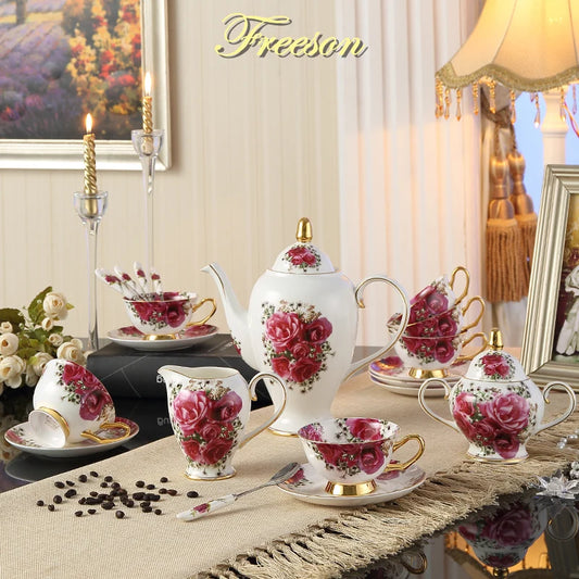 Rose-themed Teatime Drinkware