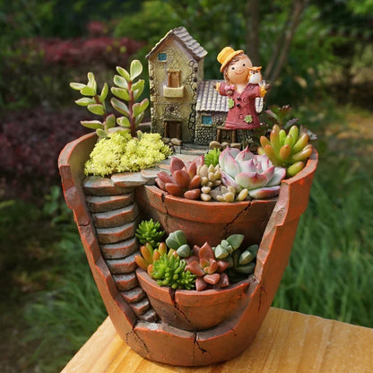 Farmhouse Desktop Succulent Pot