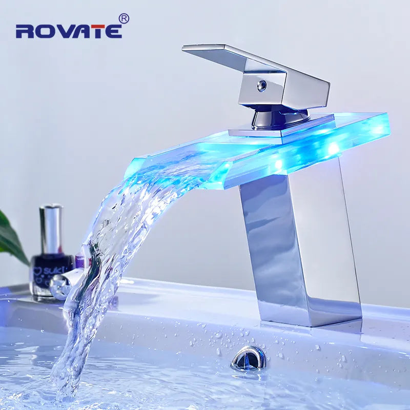 LED Waterfall Brass Faucet