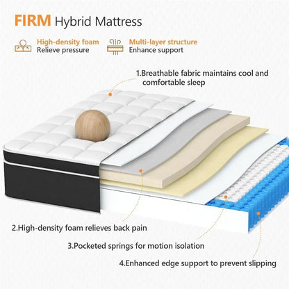 12-Inch Firm King Size Mattress feat. Pressure Relief and Motion Isolation
