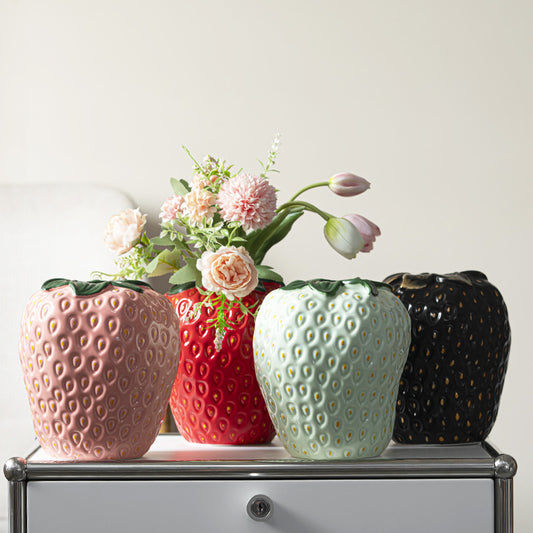 Strawberry-inspired design vase