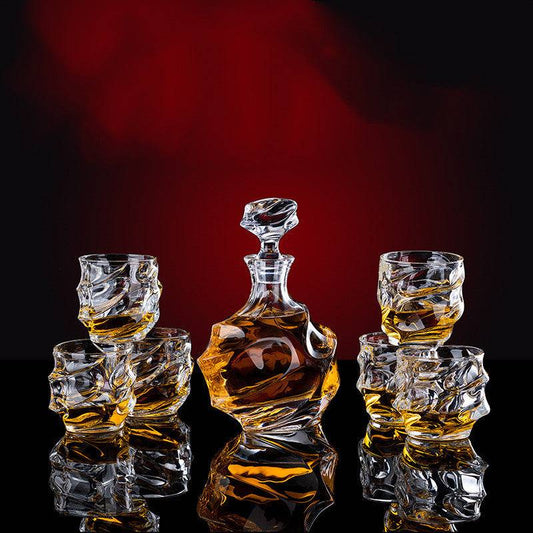 Crystal Glassware Set for Wine and Whiskey