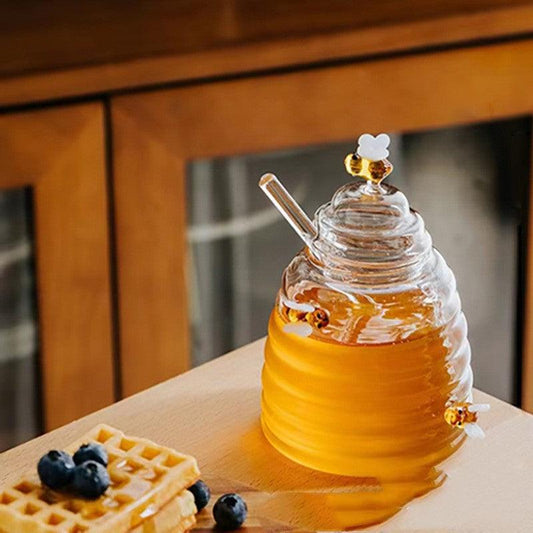 Clear glass honey storage