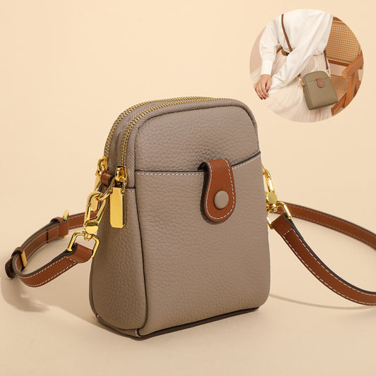 Leather Phone Bag with Crossbody Strap